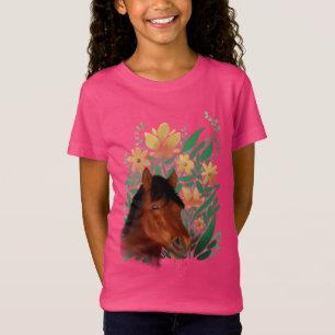 T-Shirt Cheval et Fleurs