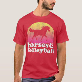 T-shirt Cheval et Volley-ball Femmes ou filles Cheval