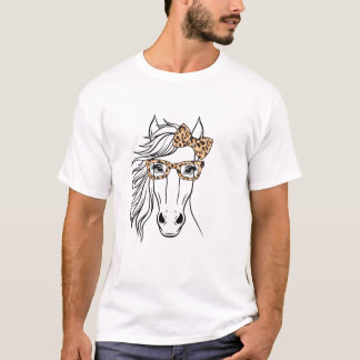 T-shirt Cheval Face Bandana Pour L'Équitation Et Pour Ho