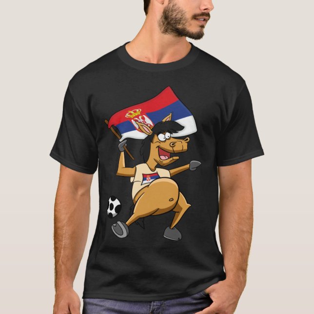 T-shirt Cheval fan Serbie (Devant)