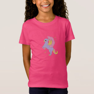 T-Shirt Cheval Fantastique Magique aux Ailes Violettes