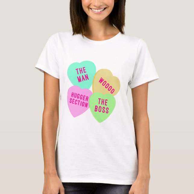 T-shirt Cheval Femmes Coeurs bonbons (Devant)