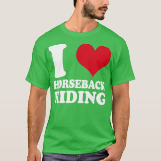 T-shirt Cheval Fille I Love Horseback équitation Cheval1