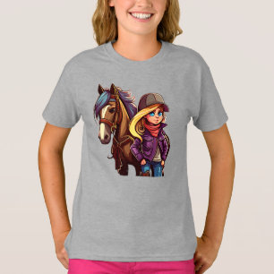 T-shirt Cheval filles drôle mignonne poney