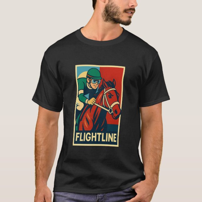 T-shirt Cheval Flightline, Course Hippique, Del Mar, Santa (Devant)