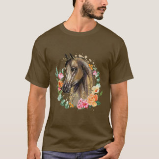 T-shirt Cheval Floral Cheval Printemps Nature Chevaux Amat