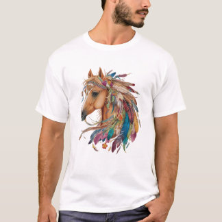 T-shirt Cheval Floral Équitation Pour Filles Femmes Heure 