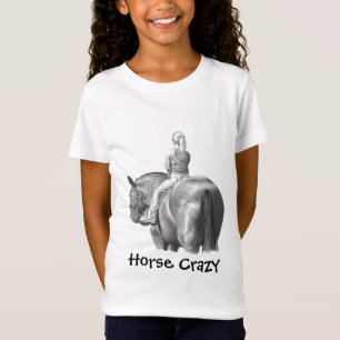 T-Shirt CHEVAL FOU : CHEMISE : FILLE : CRAYON, À CHEVAL