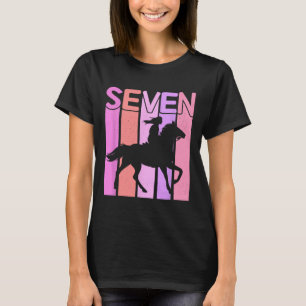 T-shirt Cheval Girl 7e Anniversaire Équitation 7 Année Ol