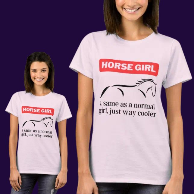 T-shirt Cheval Girl, Amusante Équitation (Créateur téléchargé)