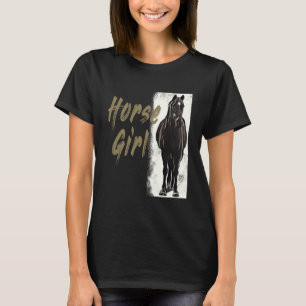 T-shirt Cheval Girl Cadeau Pour L'Équitation Vintage Amate