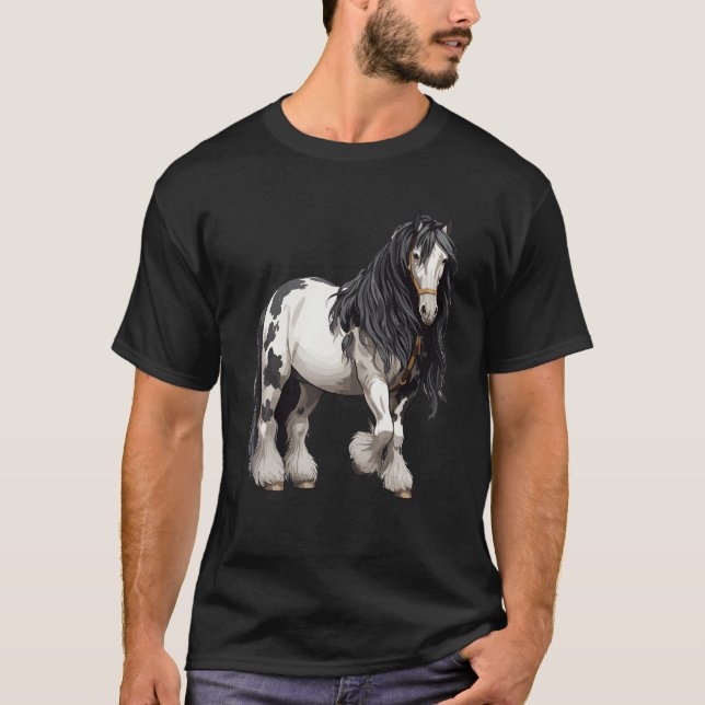 T-shirt Cheval Gitan noir équitation équestre (Devant)