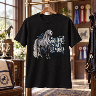T-shirt Cheval Gris Pommelé État d'Esprit Saddlebred Améri