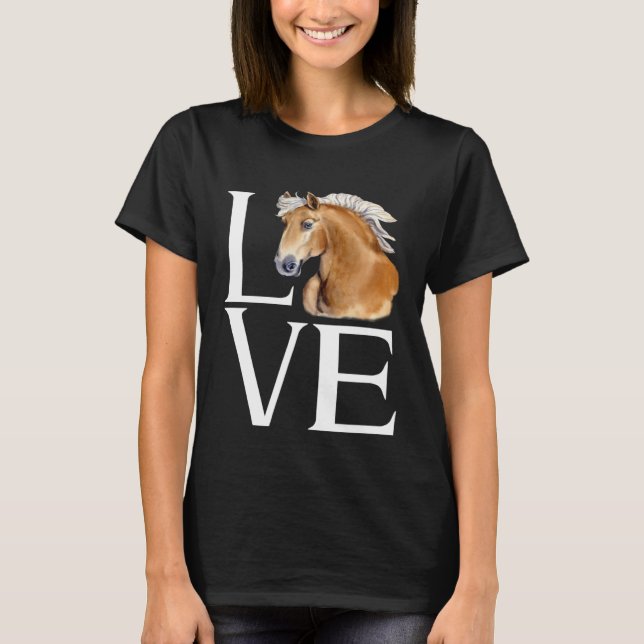 T-shirt Cheval Haflinger Mignon Amour (Devant)