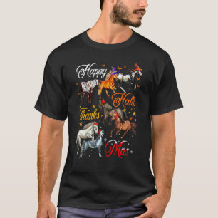 T-shirt Cheval Halloween Et Joyeux Noël Joyeux Hallotha