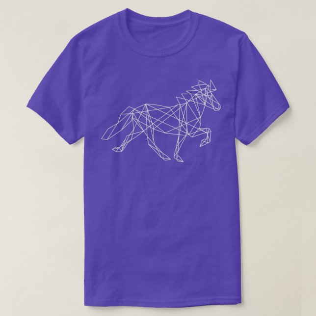 T-shirt Cheval icelandic blanc géométrique (Design devant)