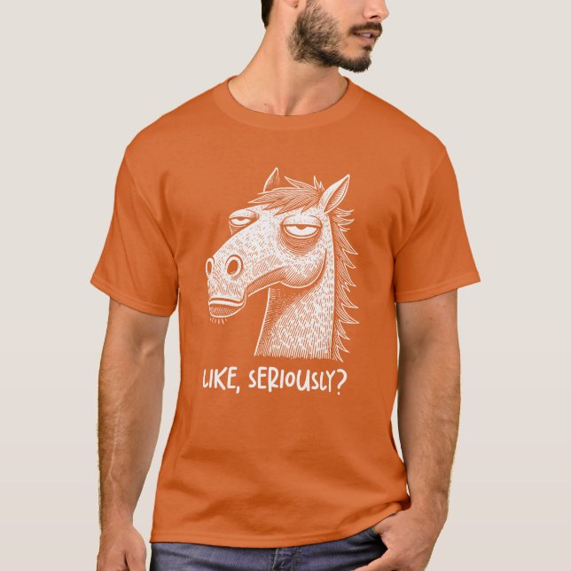 T-shirt Cheval inamusé comme juger sérieusement des gi Sar (Devant)
