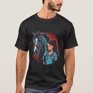 T-shirt Cheval Infirmier Médicale Sur Cheval Infirmier