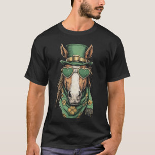 T-shirt Cheval Irlandais avec Lunettes de Soleil Cœurs Trè