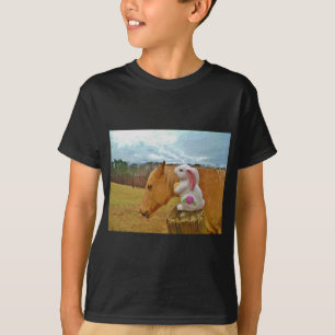 T-shirt Cheval Jaune, Lapin De Printemps