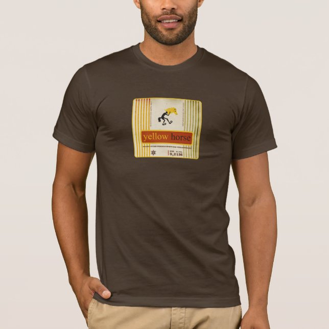 T-shirt Cheval Jaune - Toile Bella Homme Brown (Devant)