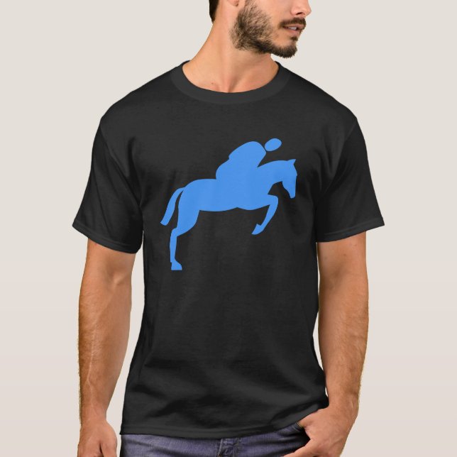 T-shirt Cheval Jumping - Bébé Bleu (Devant)