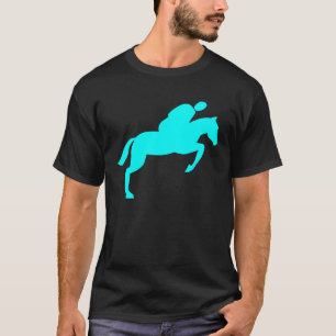 T-shirt Cheval Jumping - Cyan