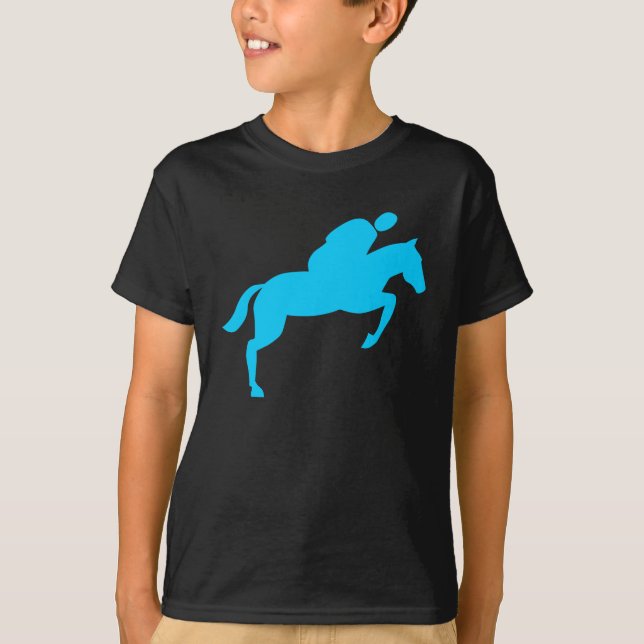T-shirt Cheval Jumping - Sky Blue (Devant)