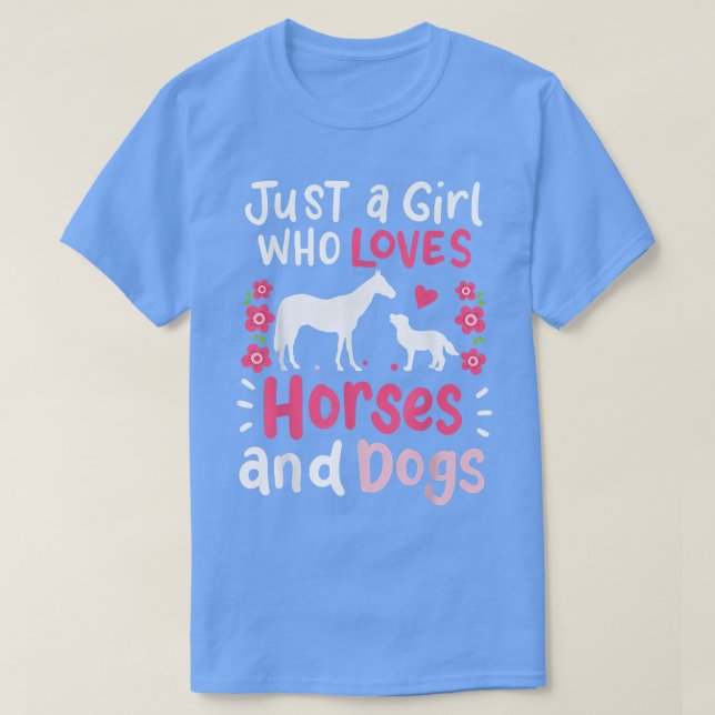 T-shirt Cheval Juste une fille qui aime les chevaux et les (Design devant)