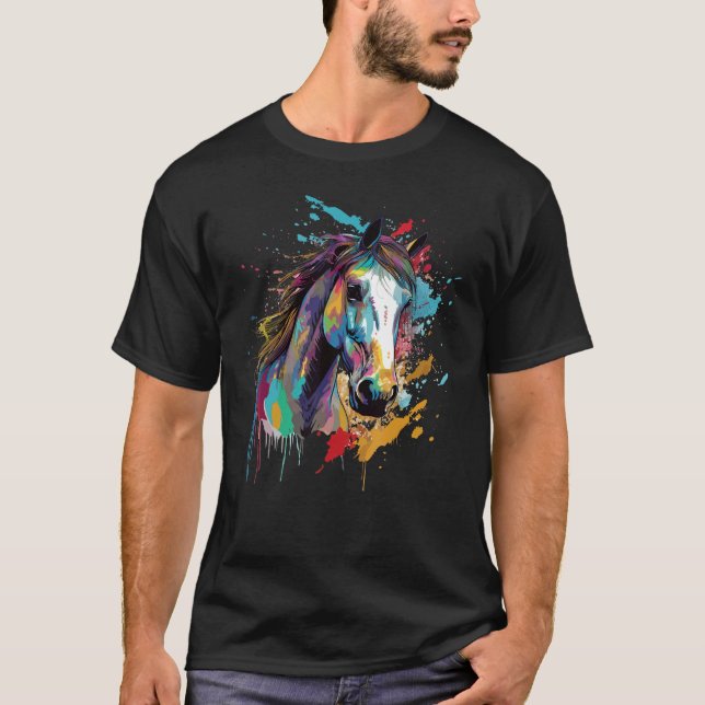 T-shirt Cheval Kuda Padi Splash Coloré (Devant)