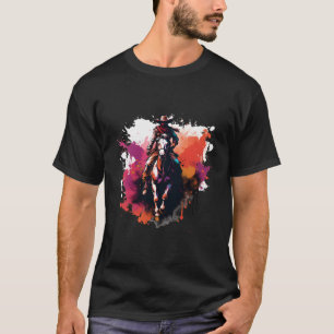 T-shirt Cheval Lover Western Horses équitation Cowboy Rode