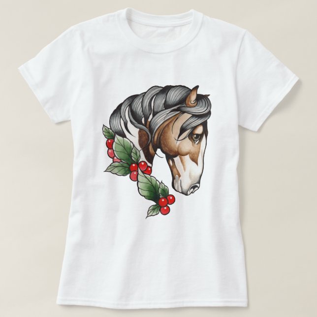T-shirt Cheval Loyal Aquarelle (Design devant)