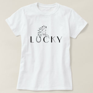 T-shirt Cheval Lucky Horseshoe Equestrier Rider