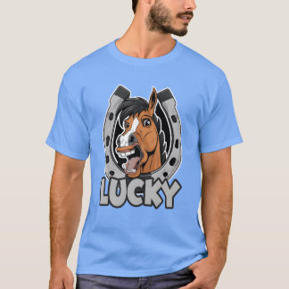 T-shirt Cheval Lucky Horseshoe pour un Reiter Pferdebesitz
