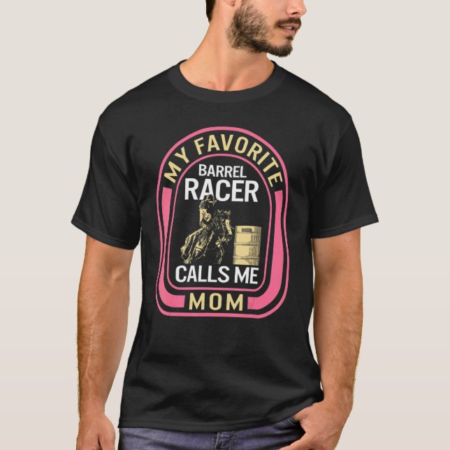 T-shirt Cheval Ma Préférée De Course De Baril Maman De Che (Devant)