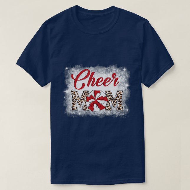 T-shirt Cheval Maman Leopard Pom Pom Pom-pom girl Bleached (Design devant)