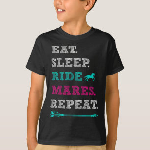 T-shirt Cheval Mare Équitation - Manger Sleep Mares Repe