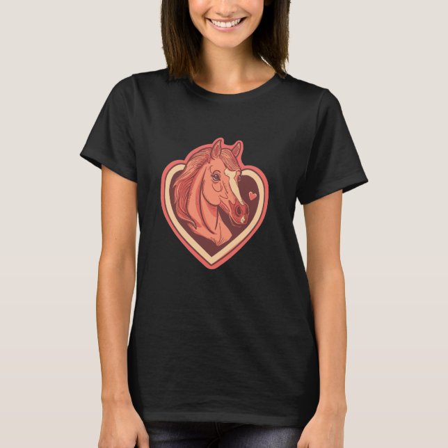 T-shirt Cheval Mignon Avec Coeur I Cheval (Devant)