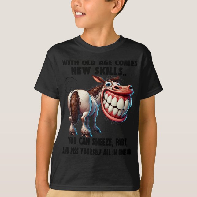 T-shirt Cheval Mignon Avec L'âge Vient De Nouvelles Compét (Devant)