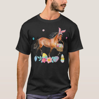 T-shirt Cheval mignon Lapin Oreilles de Pâques Panier Chev