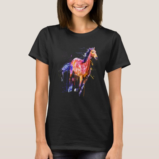 T-shirt Cheval mignon pour les amateurs de Cheval Art colo (Devant)