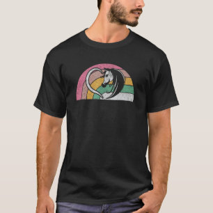 T-shirt Cheval Mignon Rétro Vintage Fille Et Cœur Femme