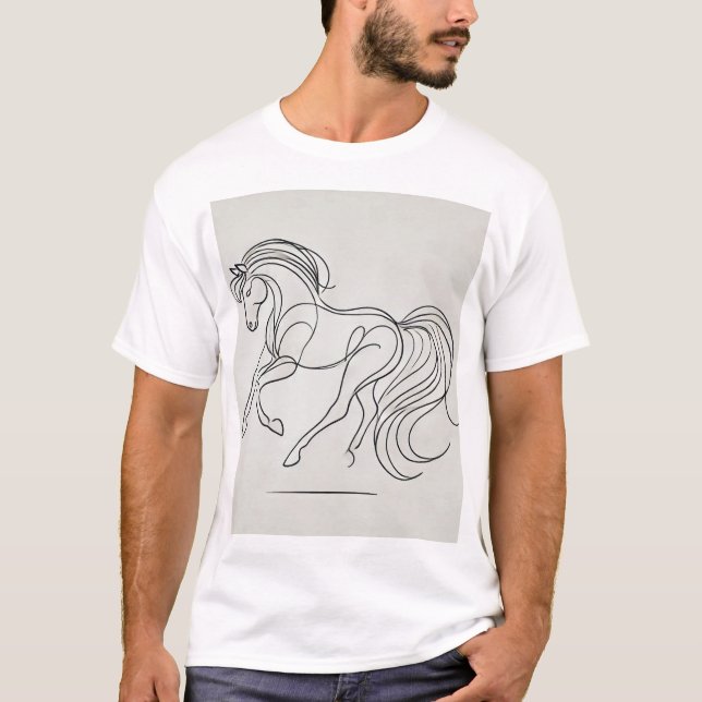 T-shirt cheval minimaliste mignon (Devant)
