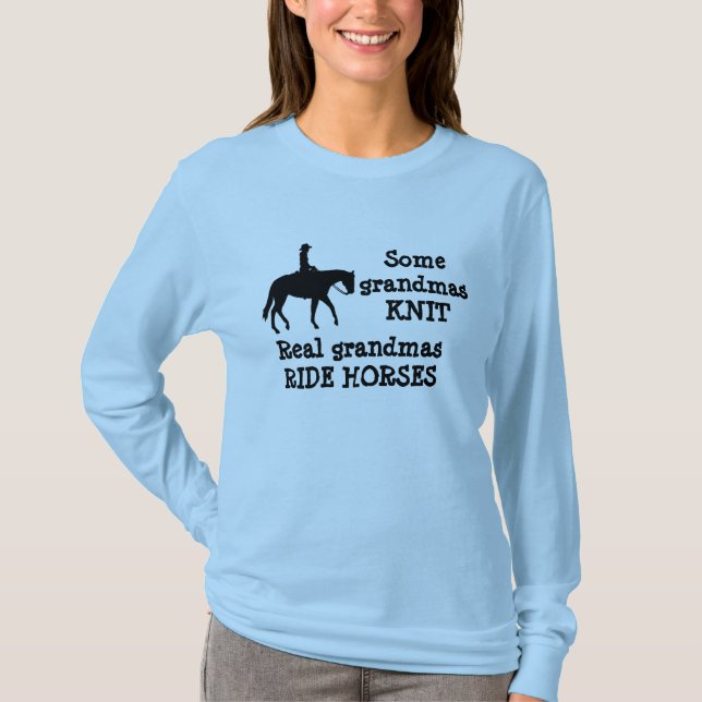 T-shirt Cheval monté par la chemise de grand-maman (Devant)