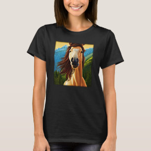 T-shirt Cheval motif animal graphique chevauchant une avec