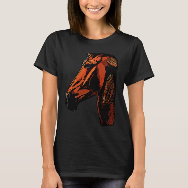 T-shirt Cheval motif animal graphique chevauchant une avec (Devant)