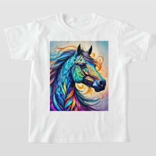 T-shirt Cheval multicolore 22 coloré