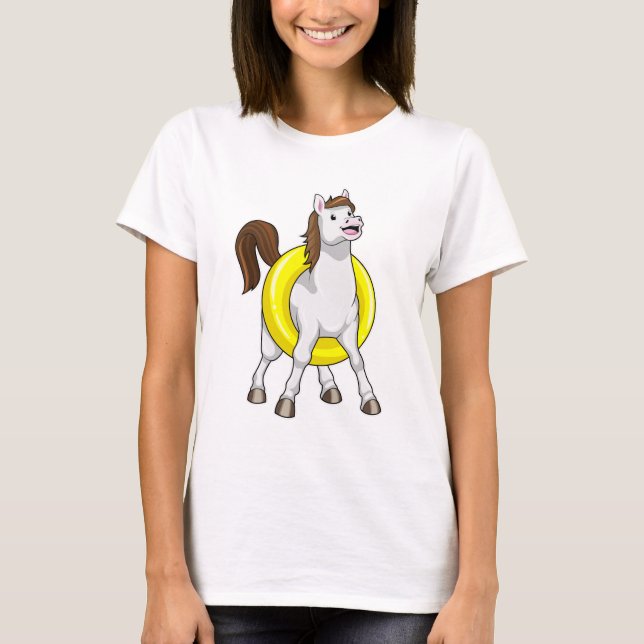 T-shirt Cheval nageur avec bouée de sauvetage (Devant)