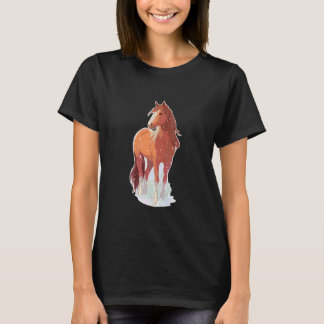 T-shirt Cheval Neige Propriétaire de cheval à cheval Hiver