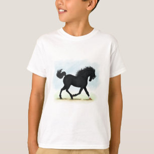 T-shirt Cheval noir avec étoile et soc (Beauté noire)